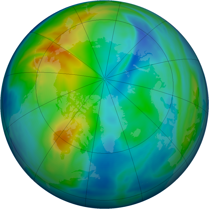 Arctic ozone map for 23 November 2005